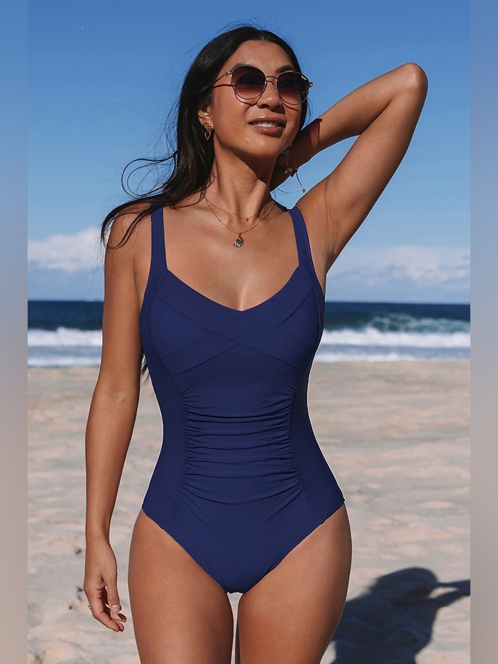 Cupshe Deep Navy One-Piece Swimsuit
